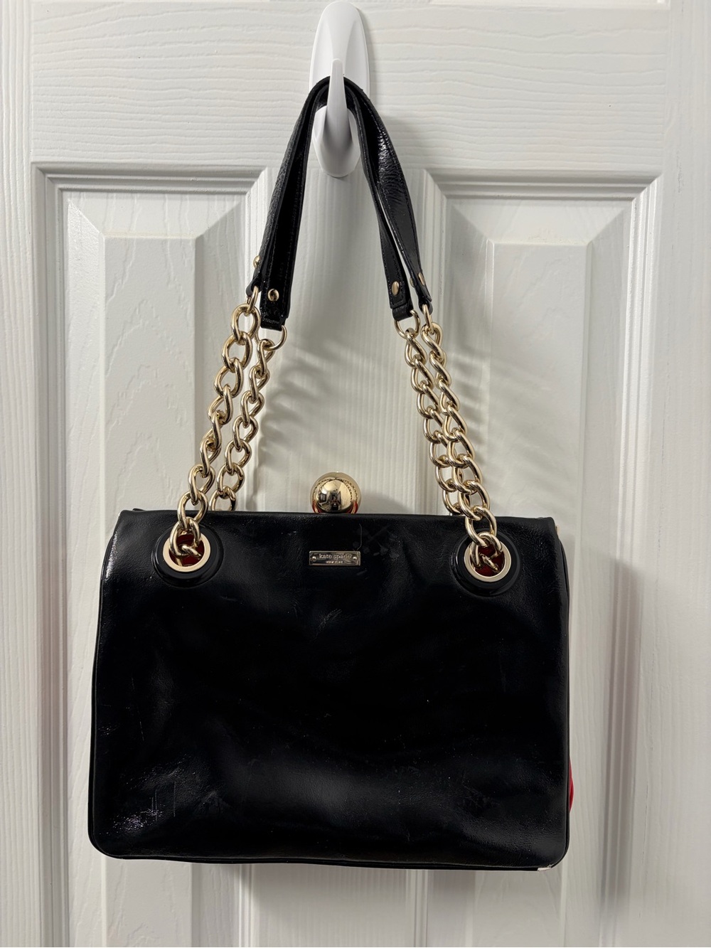 kate spade Black Patent Leather Shoulder Bag with Gold Hardware - Picture 2 of 10